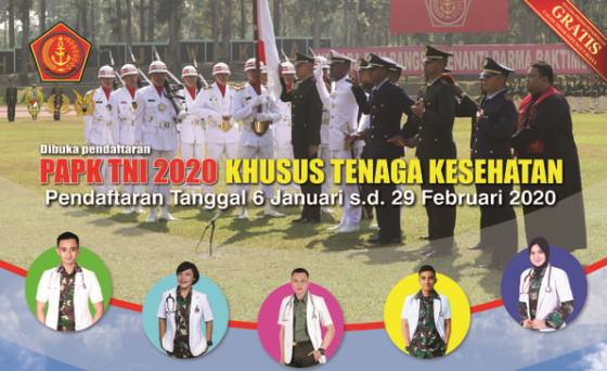 Penerimaan Calon Perwira Prajurit Karir TNI Khusus Tenaga Kesehatan Tahun 2020