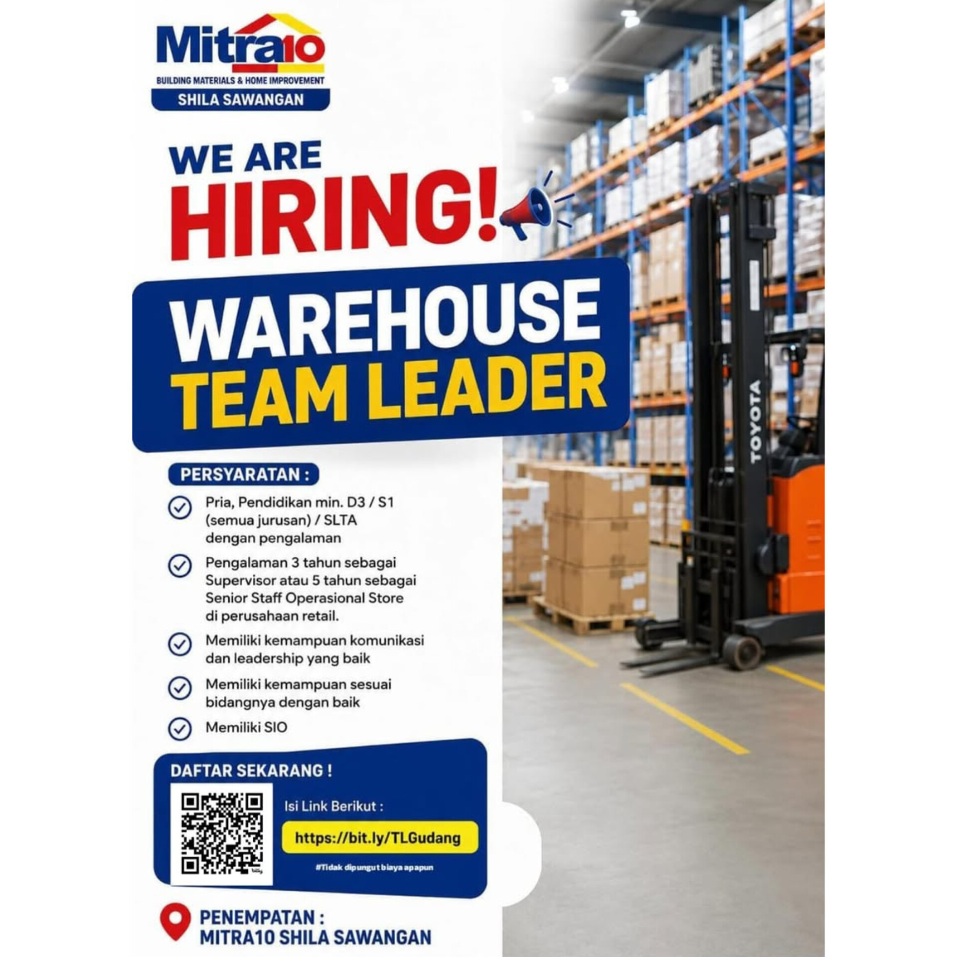 Loker mitra10 shila sawangan